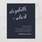Budget Navy Script Calligraphy Wedding Invitation (Voorkant)