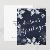 Budget Navy Sneeuw Scene Kerstkaart (Voorkant / Achterkant)
