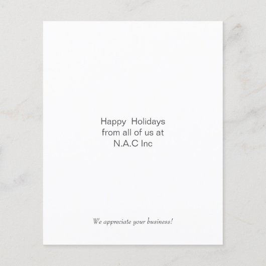 Budget Navy Snow Scene Holiday Card (Achterkant)