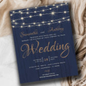 Budget Navy String Lights RSVP Weddenschap