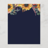 Budget Navy Sunflower Weddenschap (Achterkant)