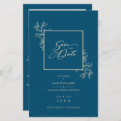 Budget Navy Trendy Branches Gold Effect Foto (Voorkant / Achterkant)