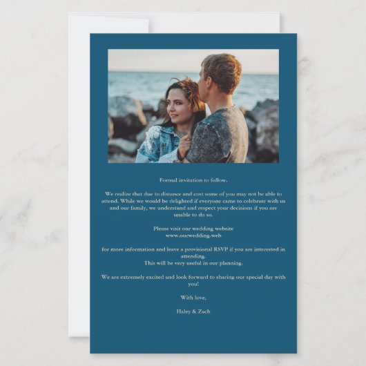 Budget Navy Trendy Branches Gold Effect Foto (Achterkant)