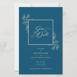 Budget Navy Trendy Branches Gold Effect Foto