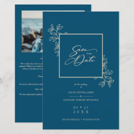 Budget Navy Trendy Branches Gold Effect Foto