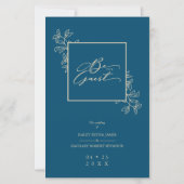 Budget Navy Trendy Modern Branches Gold Photo (Voorkant)