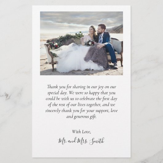 Budget Navy White Collage Wedding Bedankt Flyer (Achterkant)
