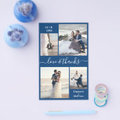 Budget Navy White Collage Wedding Bedankt Flyer (Enkel)