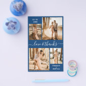 Budget Navy White Collage Wedding Bedankt Flyer (Enkel)