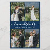 Budget Navy White Collage Wedding Bedankt Flyer (Voorkant)