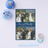 Budget Navy White Collage Wedding Bedankt Flyer (Enkel)