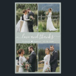 Budget Navy White Collage Wedding Bedankt Flyer<br><div class="desc">Elegant, minimalistisch sage groen en wit hand, geschreven 4 foto collage gepersonaliseerde bruiloft bedankt u gepersonaliseerd betaalbare THIN-kaart met laag budget. *** GELIEVE OPMERKING, SCHROL NAAR BUITEN VOOR MEER INFO!** Stijlvolle bruiloft bedankt voor de sjabloon met vier (4) foto aan de voorzijde en één (1) foto aan de achterzijde. Met...</div>