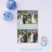 Budget Navy White Collage Wedding Bedankt Flyer (Enkel)