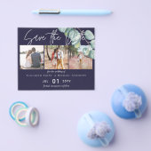 Budget NAVY White Sage Eucalyptus Save Dates PHOTO Flyer (Enkel)