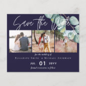 Budget NAVY White Sage Eucalyptus Save Dates PHOTO Flyer (Voorkant)