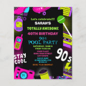 Budget Neon Retro 90's Verjaardag Zwembad Party In (Voorkant)