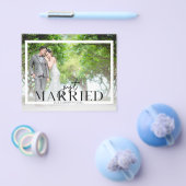 Budget Net Getrouwd Van Foto Huwelijksaankondiging Flyer (Enkel)