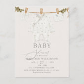 Budget Neutraal Boho Baby shower Uitnodiging Briefkaart (Voorkant)