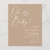 Budget Neutraal Minimalistisch Baby shower Uitnodi (Voorkant)