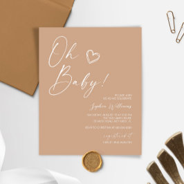 Budget Neutraal Minimalistisch Baby shower Uitnodi