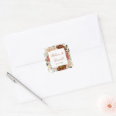 Budget Neutrale Boho Bloemen Terracotta Vierkante Sticker (Envelop)