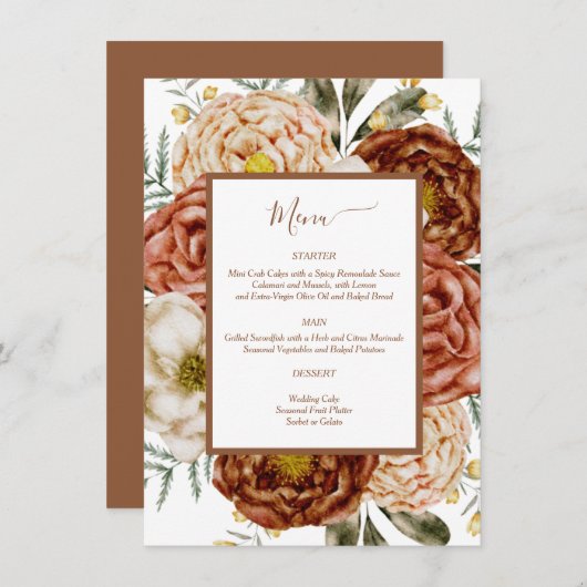 Budget Neutrale Boho Terracotta Informatiekaartje (Voorkant / Achterkant)