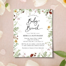 Budget Neutrale Wildbloemen Baby Brunch Uitnodigin