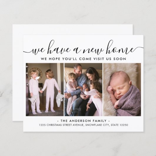 Budget New Home Address Moved 3 Photo Moving Kaart (Voorkant / Achterkant)