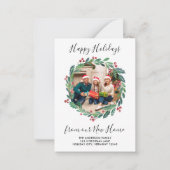 Budget New Home Greenery Photo Holiday Moving Notitiekaartje (Voorkant)