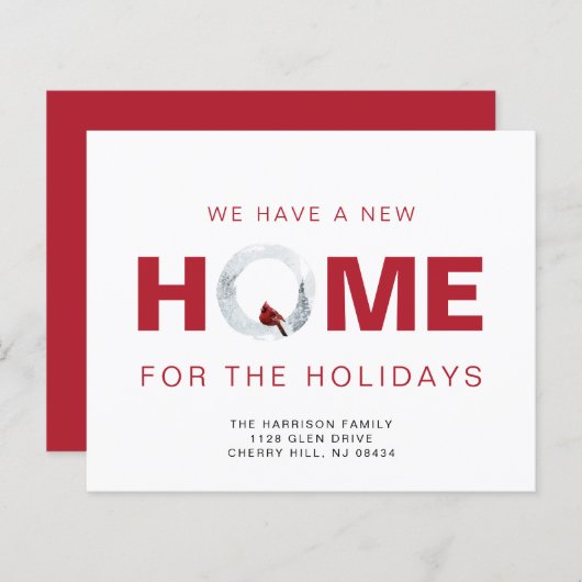 Budget New Home Red Cardinal Holiday Announcement (Voorkant / Achterkant)