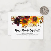Budget New Home voor Herfst Autumn Sunflower Movin Notitiekaartje (Voorkant / Achterkant in situ)