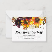 Budget New Home voor Herfst Autumn Sunflower Movin Notitiekaartje (Voorkant)