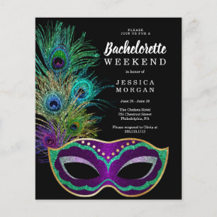 Budget New Orleans Mardi Gras Bachelorette Party Flyer