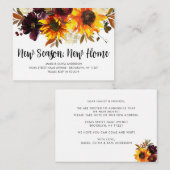 Budget New Season New Home Herfst Sunflower Moving Notitiekaartje (Voorkant / Achterkant)