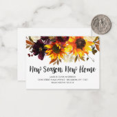 Budget New Season New Home Herfst Sunflower Moving Notitiekaartje (Voorkant / Achterkant in situ)