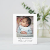 Budget Newborn Baby Foto Stats Birth Announounance (Staand voorkant)