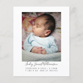 Budget Newborn Baby Foto Stats Birth Announounance