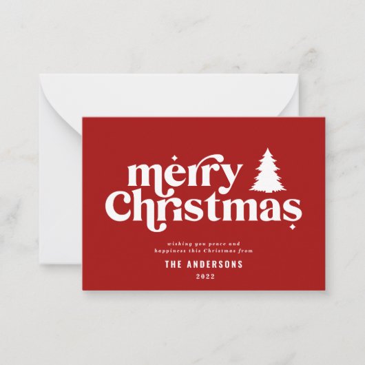 budget Niet-foto voor Merry Kerstry Notitiekaartje (Voorkant)