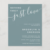 Budget Niets Fancy Alleen Liefde Weddenschap Uitno (Voorkant)