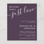 Budget Niets Fancy Alleen Liefde Weddenschap Uitno (Voorkant)