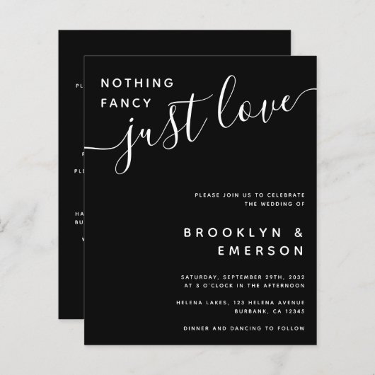 Budget Niets Fancy Details Weddenschap (Voorkant / Achterkant)