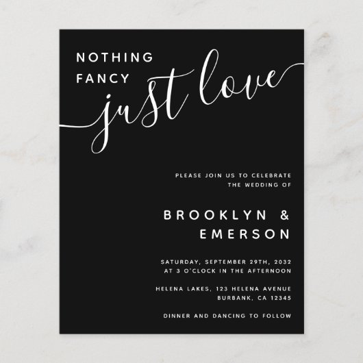 Budget Niets Fancy Details Weddenschap (Voorkant)