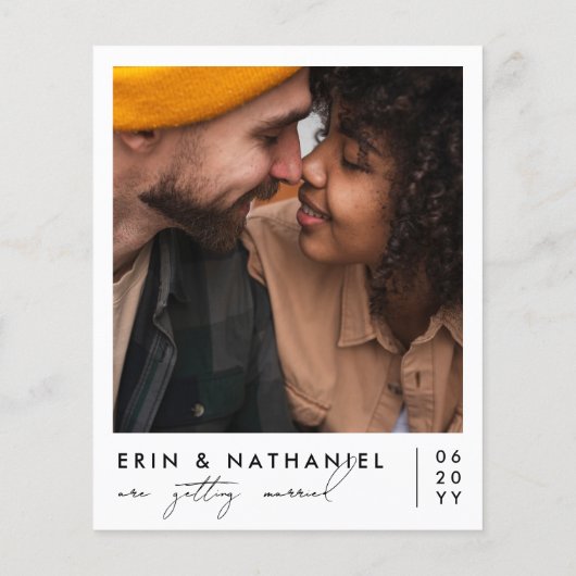 Budget Niets Fancy Gewoon Liefde Retro Bruiloft (Achterkant)