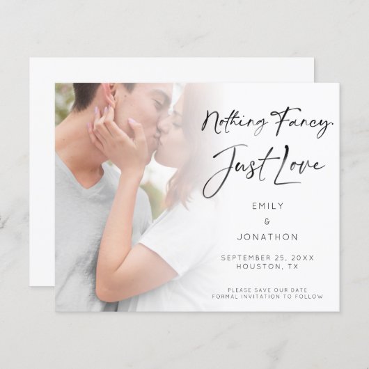 Budget Niets Fancy Liefde Foto bespaart datum (Voorkant / Achterkant)