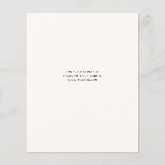 Budget Niets Fancy Script Bruiloft Save The Date Flyer (Achterkant)