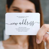 Budget nieuw adres script verhuisbericht notitiekaartje