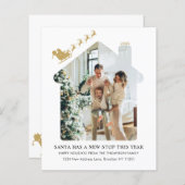 BUDGET Nieuw Home Foto Goud Santa Sleigh Moving (Voorkant / Achterkant)