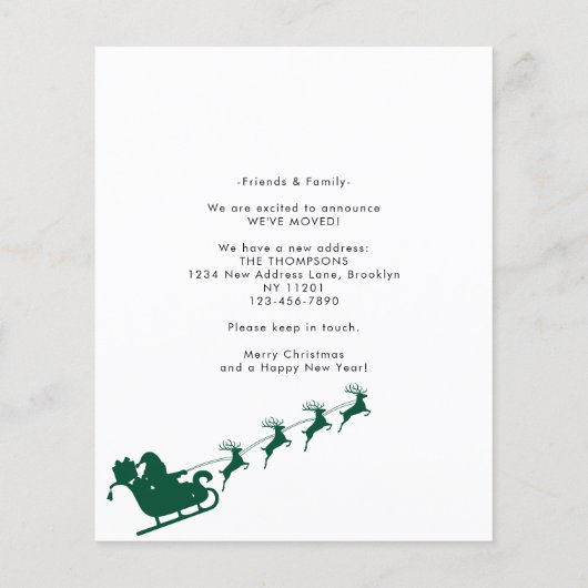 BUDGET Nieuw Home Foto Groen Santa Sleigh Moving (Achterkant)