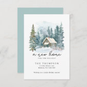 BUDGET Nieuw Home Handschrift Script Verhuizen Vak Notitiekaartje (Voorkant / Achterkant)