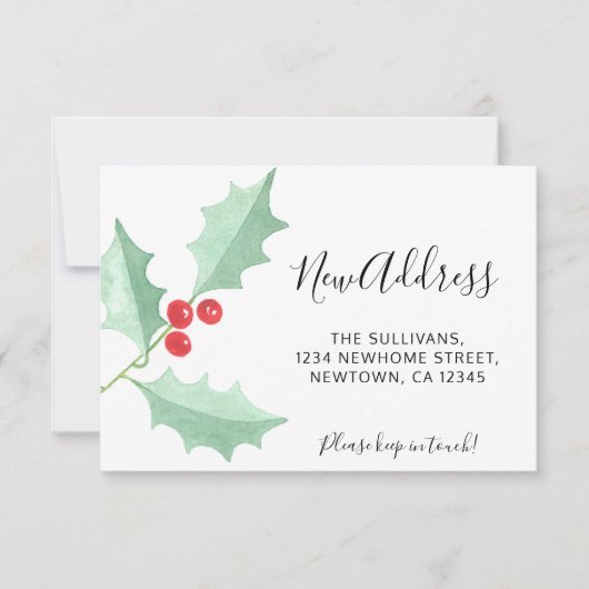 Budget nieuwe Adres Holly Bewegende Aankondiging (Voorkant)